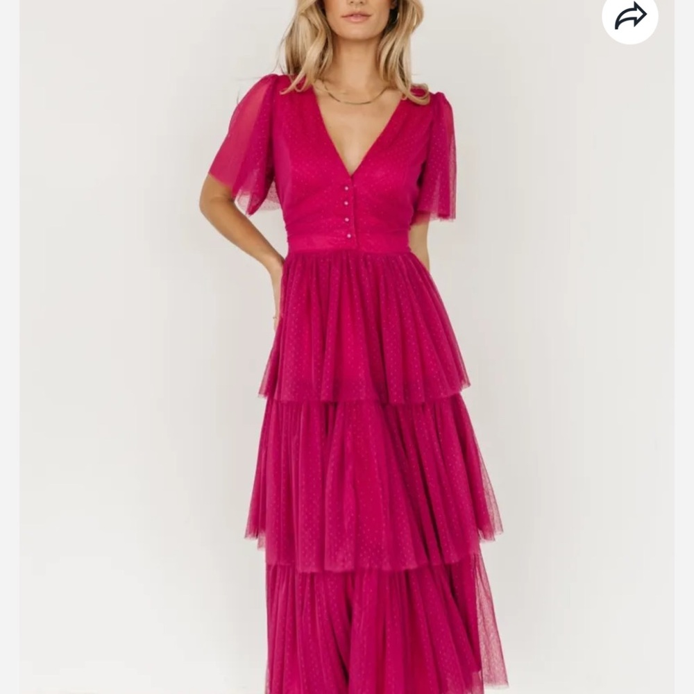 Starlet tiered maxi dress magenta berry Baltic born